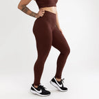 🔥 Legging SculptFit  Marrom – Poliamida Modeladora Zero Transparência
