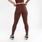 🔥 Legging SculptFit  Marrom – Poliamida Modeladora Zero Transparência