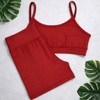 Conjunto Fitness Sculpt –  VERMELHO Short Cintura Alta + Top Suplex Premium