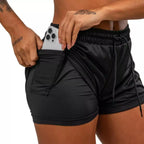 Shorts Elite Motion 2 em 1 Feminino | Compressão Interna, Bolso Oculto e Performance Premium