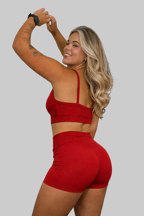 Conjunto Fitness Sculpt –  VERMELHO Short Cintura Alta + Top Suplex Premium